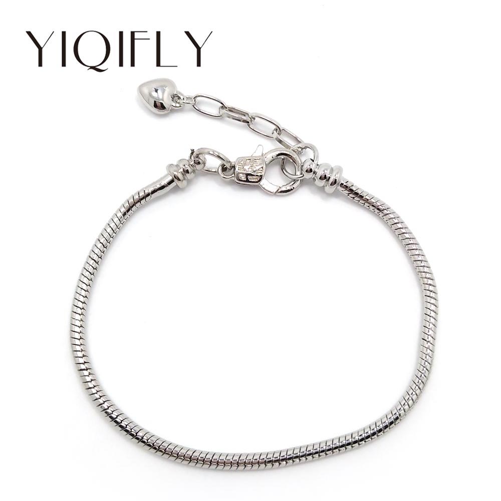 

10pcs 20cm Silver plated snake chain for European bracelet fashion jewelry DIY