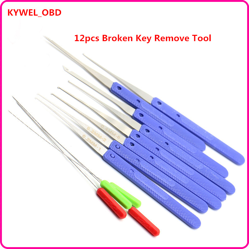 

High Quality KLOM 12 PCS Color Blue Fold Pick Tool Broken Key Remove Auto Locksmith Tool Key Extractor Hardware Handle DIY Tools