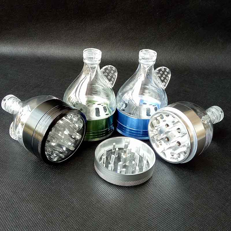 

Aluminum Metal Funnel Grinders 4 Parts 4 colors Tobacco Herb Spice Crusher Hand Cracker Muller herb grinder Smoking Tools