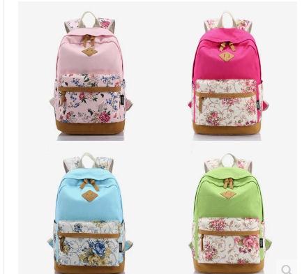 

designer Brand Genuine Quality Floral Leather Canvas Bag Backpacks School for Teenager Girl Laptop Bag Printing Backpack Women Backpack., Blue