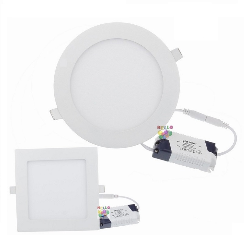 

9W/12W/15W/18W/21W Dimmable LED Panel lights Recessed Downlights Lamp Round/Square Led lights for indoor lights 85-265V + Led Driver