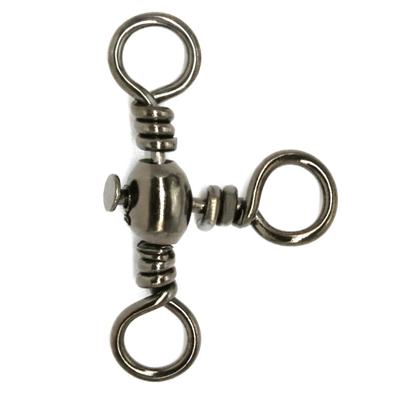 200pieces/lot 3 way swivel fishing barrel swivel stianless crossline swivel for saltwater freshwater fishing-image-397512615