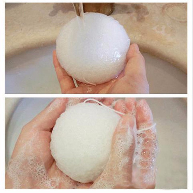 Vente en gros nouvelle vente chaude naturel Konjac Konnyaku visage bouffée nettoyant pour le visage éponge nettoyante blanc livraison gratuite