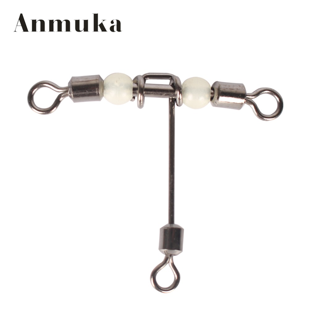 

Wholesale- Anmuka Luminous Deep Sea Fishing Accessories Rolling Barrel Swivels Fish Tackles 41014
