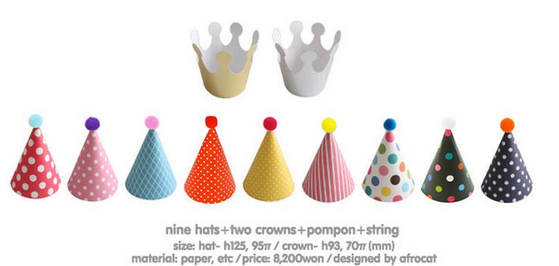 

11pcs/set Party Celebration Korean Cute Party Hats Birthday Hat Festive Party Photograph Items Birthday Party Decorations Kids