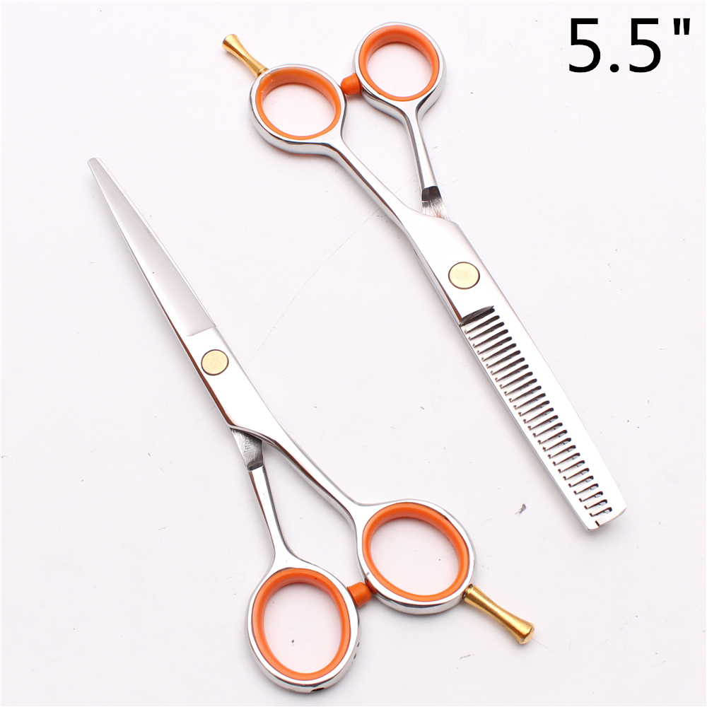 

5.5" 16cm JP 440C Customized Logo Professional Human Hair Scissors Barbers' Hairdressing Shears Cutting Thinning Scissors Style Tools C1017