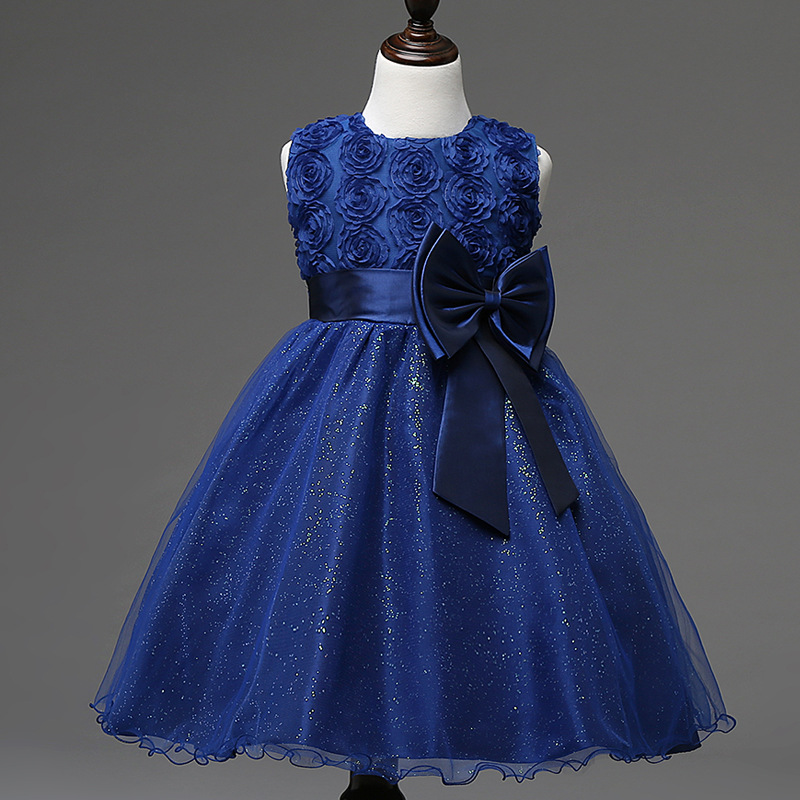 2021 New Flower Girls Dresses For Weddings Lace Bow Sashes Tulle Birthday Dress Children Party Kids Girl Ball Gowns-image-397159661