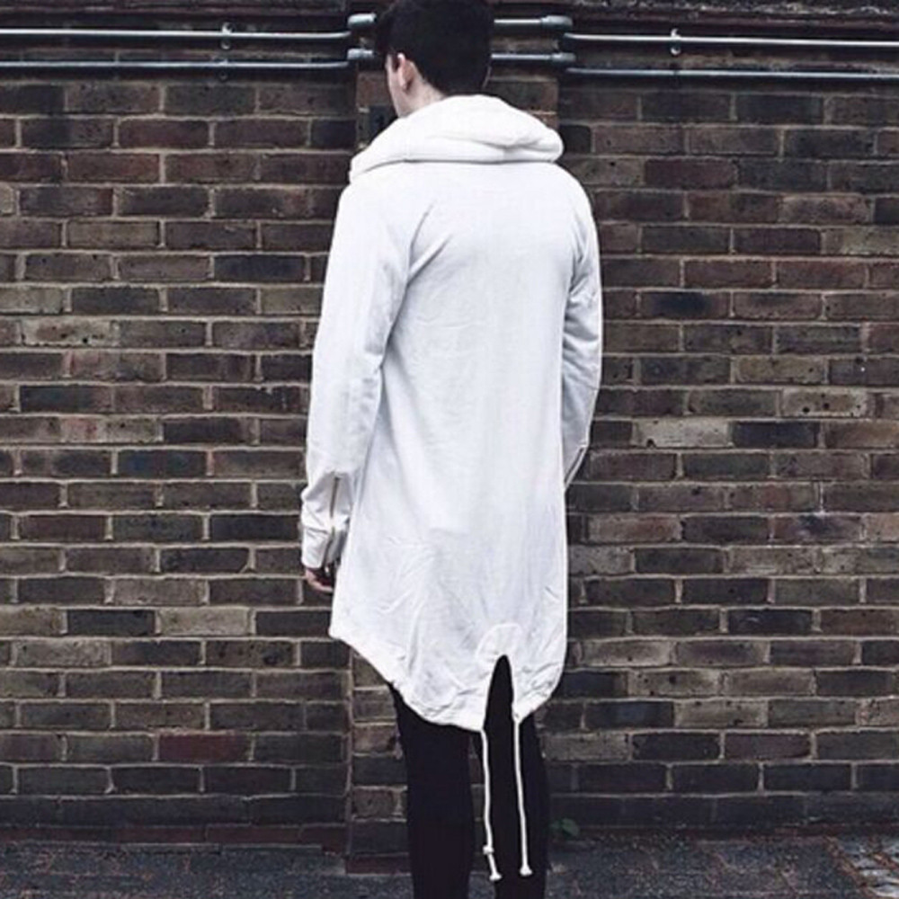 Wholesale- 2017 Fashion Men's Autumn Winter Long Hooded Cardigan Trench Fashion Irregular Solid Cloak Coat Jacket Coat Outerwear Plus Size