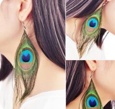 

Womens Peacock Feather Pierced Stud Earrings DHL Real Feather Hot Selling Ears Fashion Earing Accessories Trend Jewelry