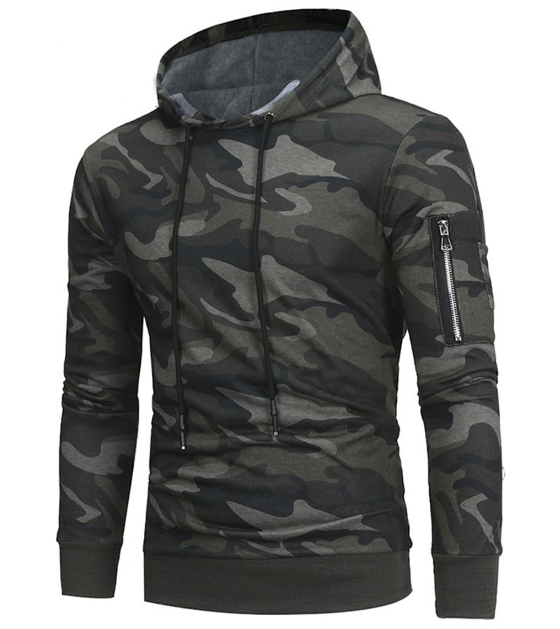 

Camouflage Hoodie Men 2018 Pullover Hooded Zipper Pockets Long Sleeve Mens Sport Hoodies Sweatshirts Free Ship Brief Style 2017 Fashion, Gray