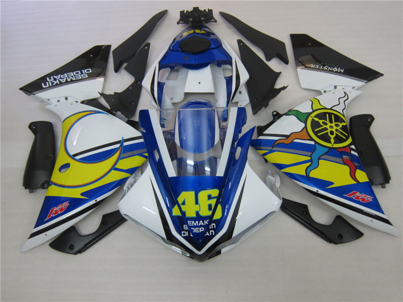 

Injection molded fairing kit for Yamaha YZF R1 09 10 11-14 blue white black fairings set YZF R1 2009-2014 OY01, Same as picture