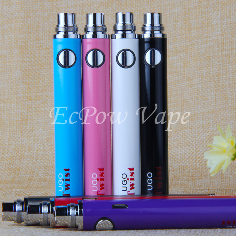 

510 UGO Twist Vaporizer EVOD eGo Variable Voltage VV Vape Battery UGO-Twist 650mah 900mah eCig Pen Come With USB Charger By ePacket