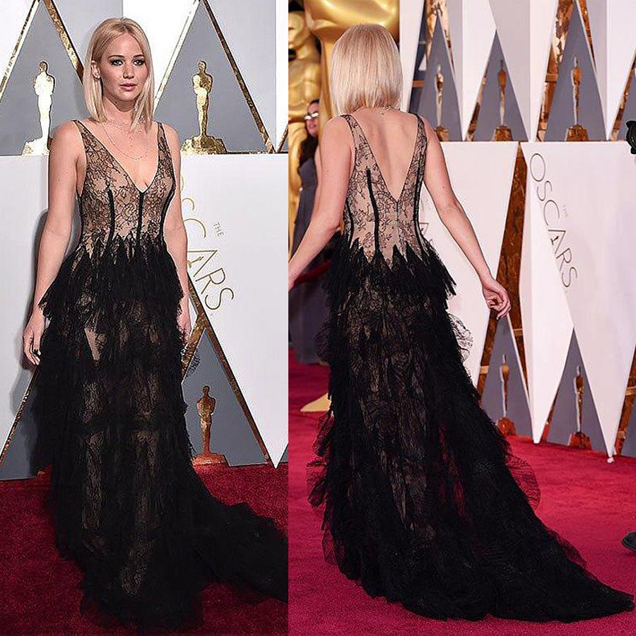 

Spaghetti Straps V-Neck A-Line Celebrity Dresses Black and Nude Ruffled Tulle Long Prom Dress Evening Dress vestido largo de fiesta, Lavender