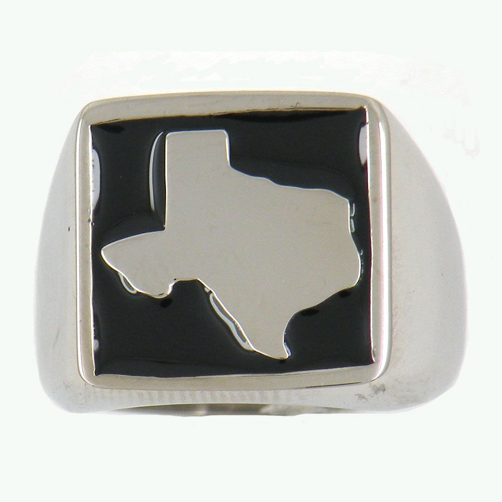 

FANSSTEEL STAINLESS STEEL mens or womens AMERICAN TX TEXAS MAP RING BIKER RING GIFT 13W68