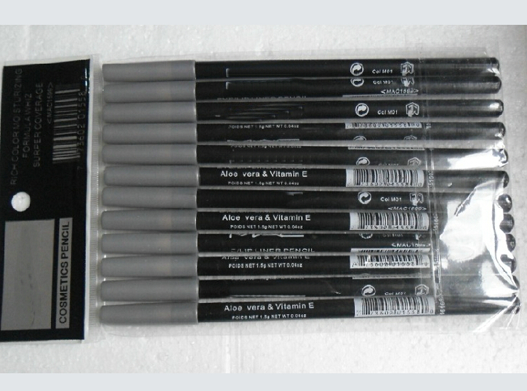 

free shipping!new Makeup LIP EYE LINER PENCIL Cosmetic EYE/LIP LINER PENCIL 1.5G black colors (24pcs/lot)