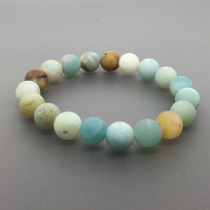 

10mm matte amazonite beads bracelet,Elastic amazonite bead bracelet ,mix color amazonite gemstone bracelet ,Gemstone Bracelet,Gifts, Black