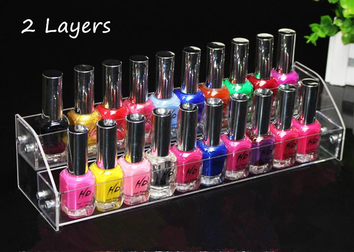 

New Arrival Detachable 2 Tier Organizer Lipstick Jewelry Display Stand Holder Nail Polish Rack Makeup Cosmetic Displaf Shelf
