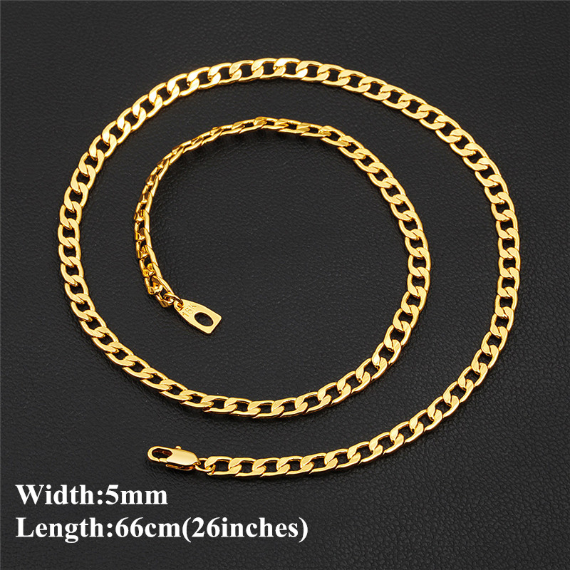 Acier Inoxydable 18K Gold Filled Curb TWIST SNAKE Cubain Chaîne Collier 20/" 24/"