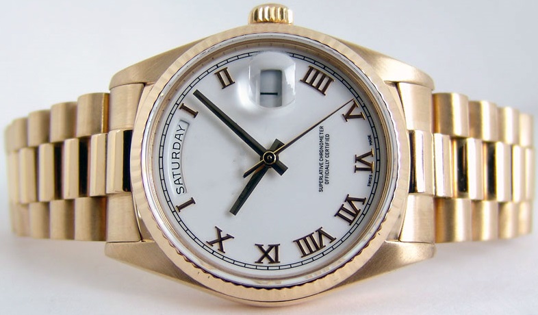 

Top Quality Day Date President 18K Yellow Gold White Roman Dial 18038 36mm Men's Sport WristWatches Automatic Mechanical Mens Watch