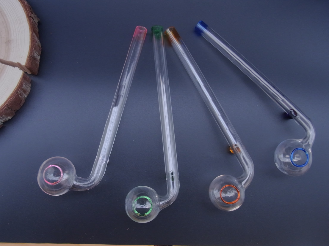 

Hot selling Glass oil burner pipe clear glass tube glass pipe oil nail in stock free shipping GA12