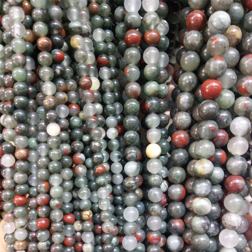 

African Bloodstone 6mm 8mm 10mm Natural Stone Beads Loose Round Beads for Jewelry Making Wholesale Retail DIY Bracelet Necklace