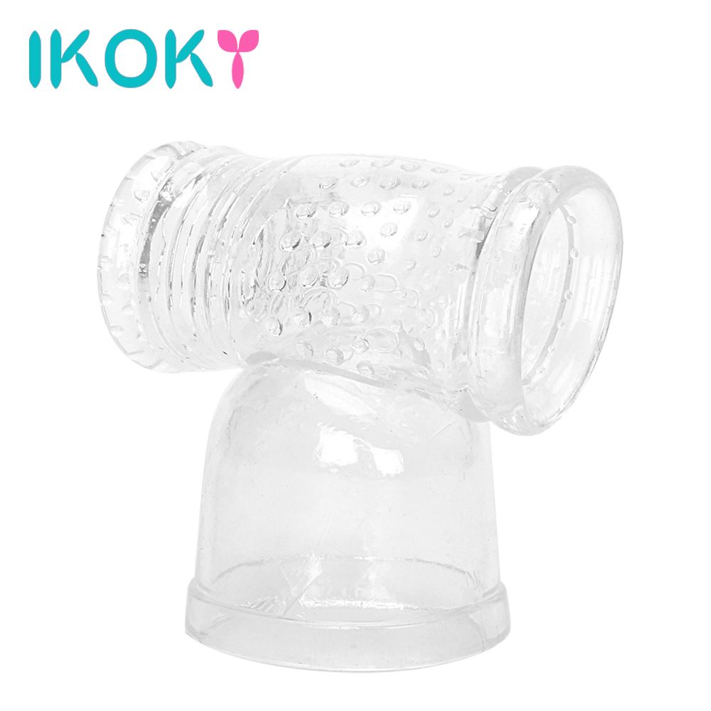 

IKOKY Ultimate Pleasure Male Masturbator Toy Vibrating Nozzles Of Massager Penis Stimulator Hitachi Magic Wand Attachment q170718