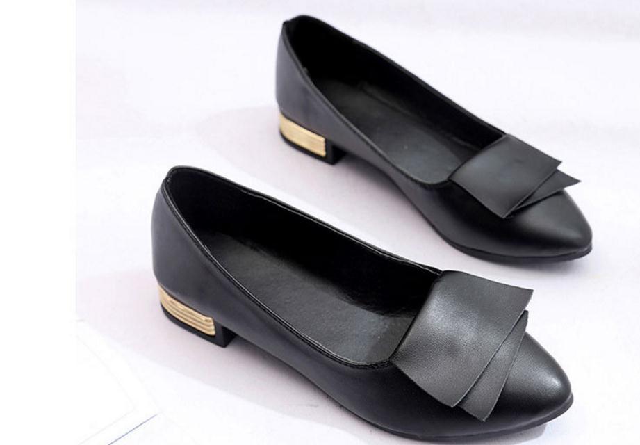 

2017 han edition shoes leather shoes in the spring and autumn new fund pointed shoes low work with air permeability, White