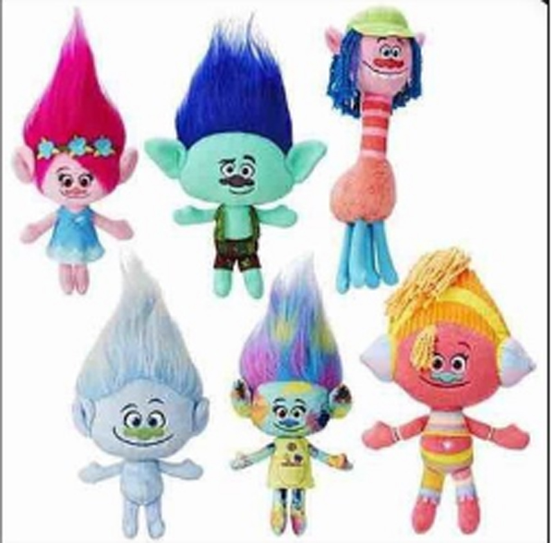 DREAMWORKS TROLLS Jouet Doux caractères DJ SUKI COOPER Guy DIAMOND BRANCH 30 cm