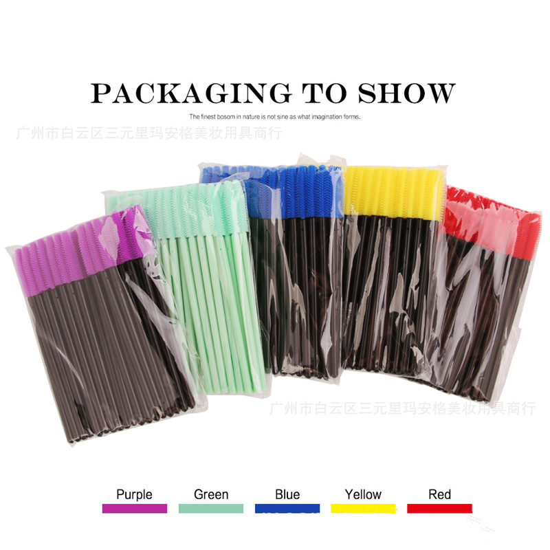 

Disposable Eyelash Makeup Brush 50pcs/lot Mascara Applicator Wand One-off Eyelashes Extension Make up brushes Tools