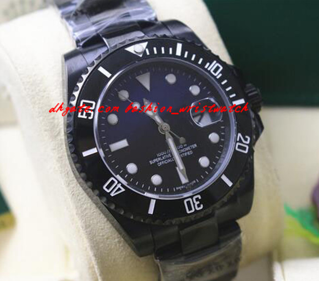 Mode Luxury 2017 Nouveau Mens en acier inoxydable Céramique Noir / Bleu Cadran # 116610 40mm Automatique Mécanique Hommes Montres Top Qualité