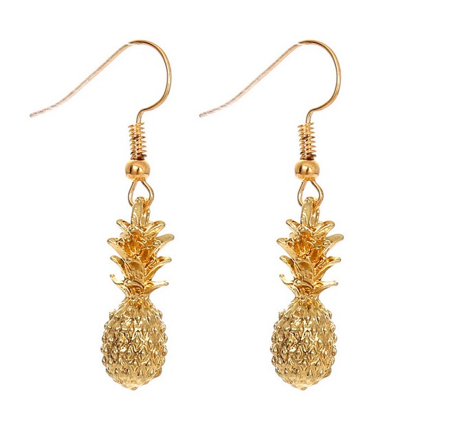 Designer Ananas Boucles D'oreilles Pendantes Ton Or Boucles D'oreilles Bijoux De Mode Cadeaux Pour Femmes Crochet Crochet Boucles D'oreilles