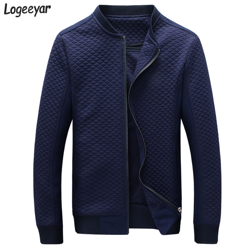 

Wholesale- 2017 New Fashion Brand Jacket Men Clothes Baseball Collar Trend Slim Fit Jacket High-Quality Casual Mens Jackets And Coats 5XL, Blue