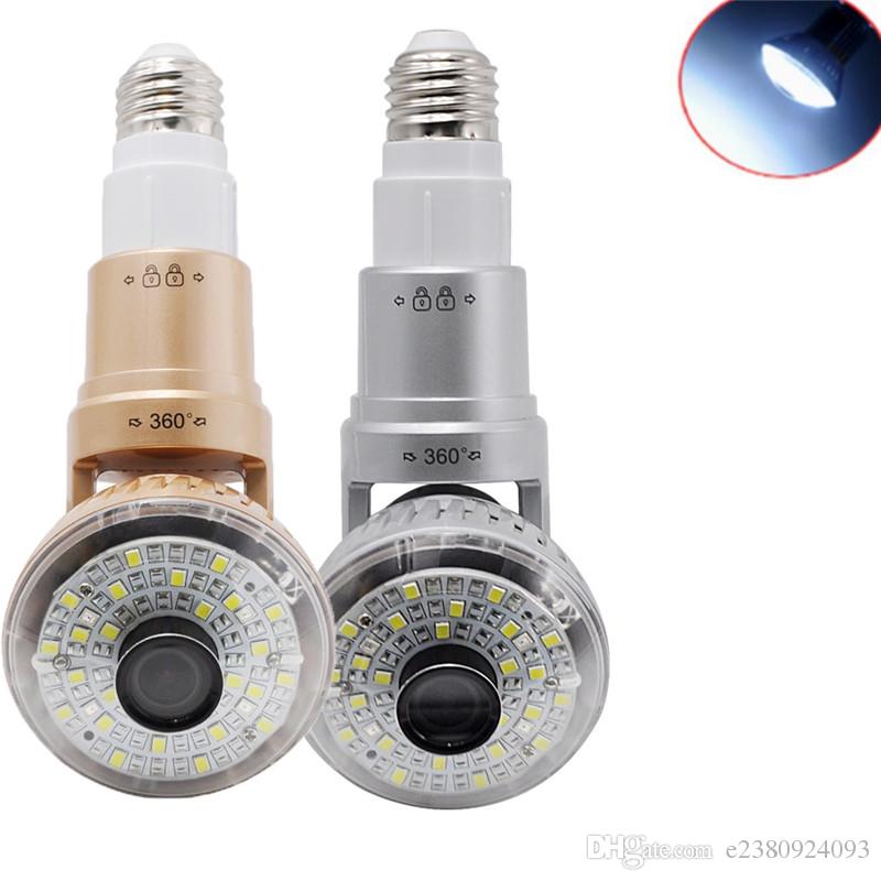 

Bulb Light LED Wireless IP Wifi FishEye CAMERA 720P Full View Mini CCTV Camera Home Security WiFi Camera AT