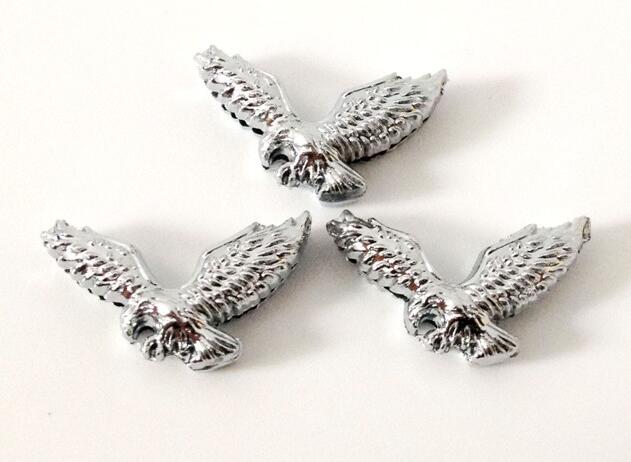 

(50,100)pcs/lot 8MM DIY Alloy Animal Eagle Slide Charm Fit For 8MM Phone Strips Leather Bracelet Wristband