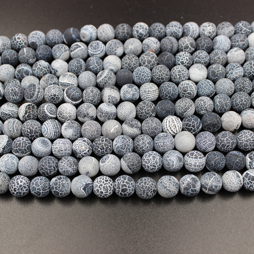 

Natural Weathering Black Agate Stone Beads 8mm Round Loose Beads For DIY Bracelet Necklace Jewelry Making Agate Bead