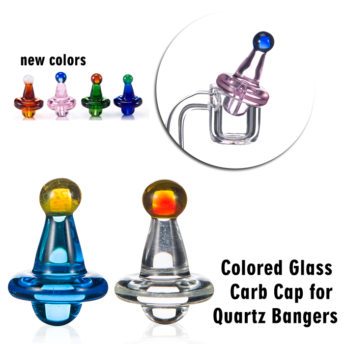 

Universal Solid Colored glass UFO Carb Cap Cute Dome for glass bongs waterpipes, dab oil rigs, 4MM Quartz banger Nails