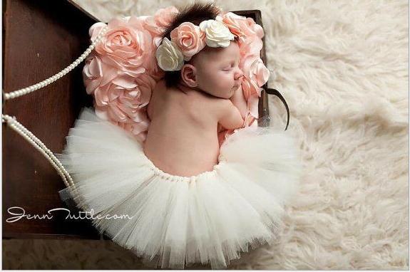 

Cute Toddler Newborn Baby Girl Tutu Skirt & Headband Photo Prop Costume Outfit free shipping, White