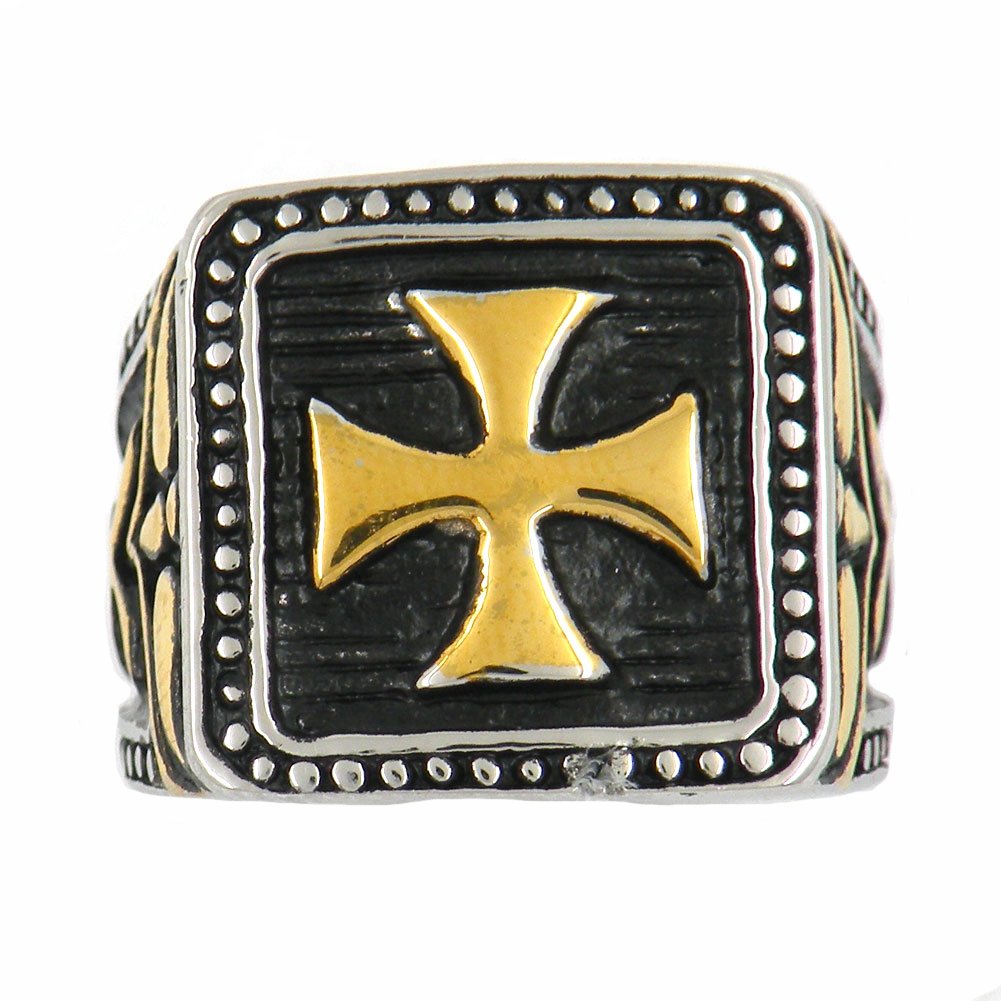 

FANSSTEEL STAINLESS STEEL punk vintage mens or womens JEWELRY SQUARE CROSS WITH FREE FISH CHRIST RING GIFT FOR BROTHERS SISTERS 11W10G