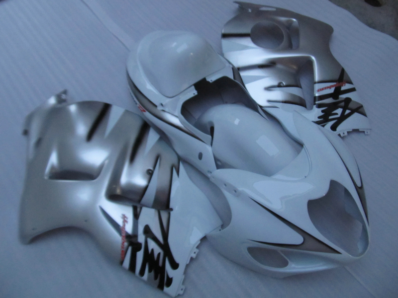 

ABS plastic fairing kit for Suzuki GSXR1300 96 97 98 99 00 01-07 silver white fairings set GSXR1300 1996-2007 OT21, Same the picture