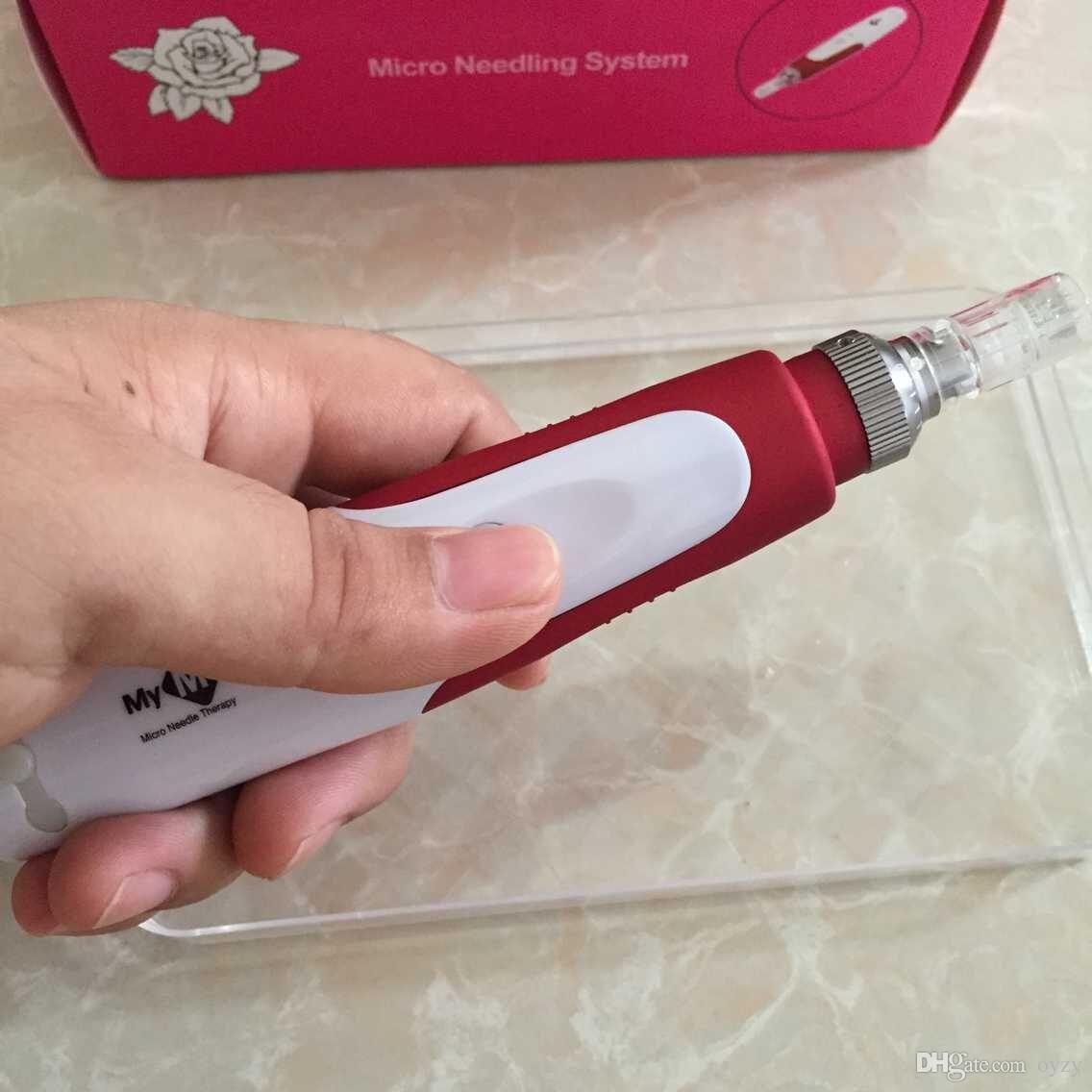MYM Derma Pen Auto Microneedle System Adjustable Needle Lengths 0.25mm-3.0mm Electric Derma Pen Stamp Auto Micro Needle Roller-image-395393018