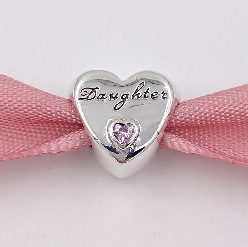 

Mothers day gift 925 Sterling Silver Beads Daughter'S Love Charm Fits European Pandora Style Brand Bracelets 791726PCZ for jewelry making