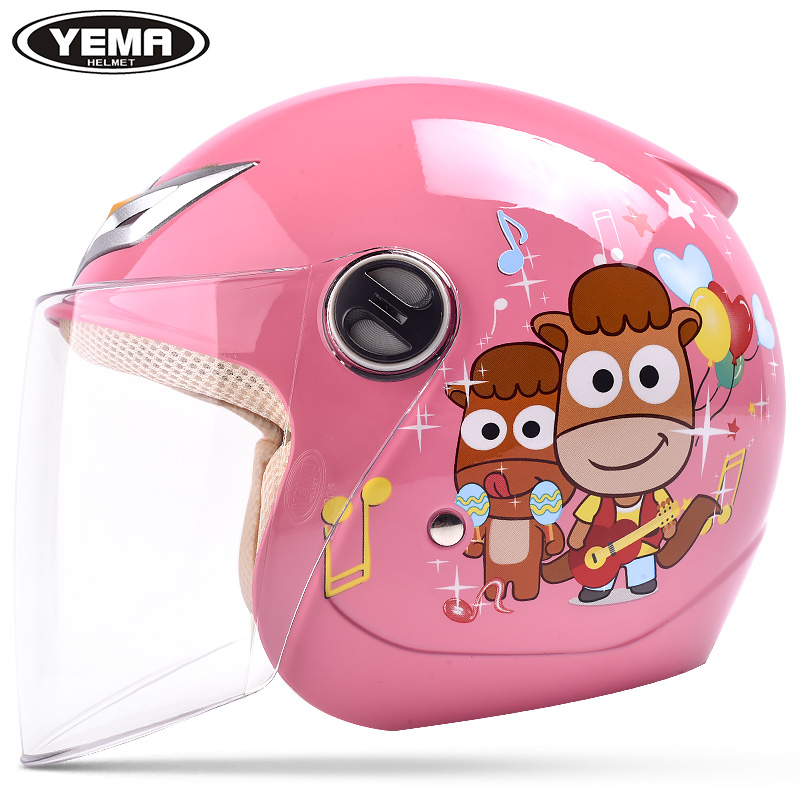 

2017 boys girl Blue children open face motorcycle YEMA helmet MOTO electric bicycle safety headpiece child kids motocross helmets, Same as photo