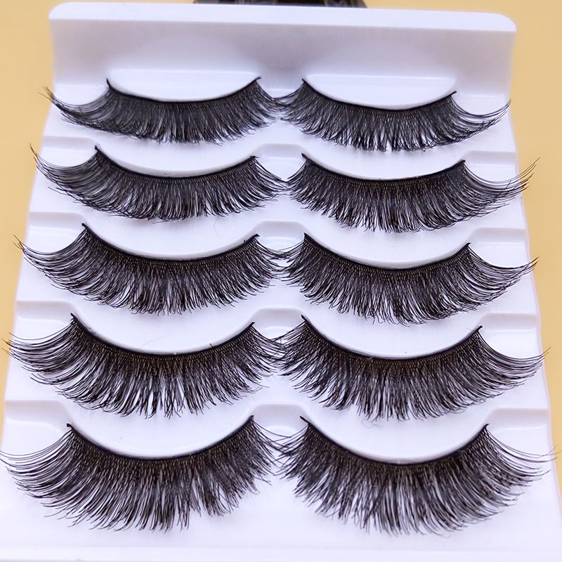 Makeup Thick False Eyelashes Eyelash Cross Naturally Slim False Eyelashes Sexy Thick Stage Makeup Smoked Big Eyes Fake Eyelashes-image-395987061