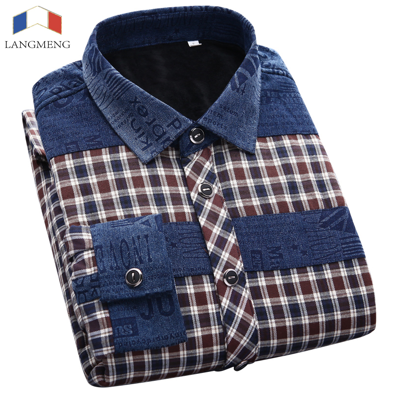 XQS Mens Long Sleeve Button Down Checkered Plaid Shirt Flannel Shirt