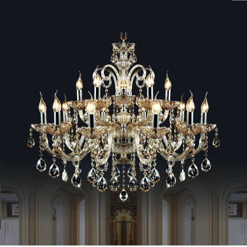 

15 Arms crystal chandelier Light Luxury Modern crystal Lamp chandelier Lighting champage Crystal Top K9