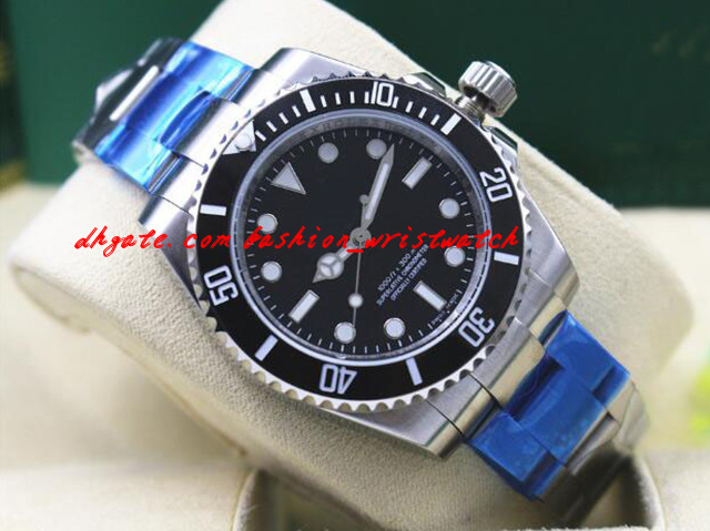 

New Top Quality Luxury Wristwatch No-D 114060 Mens Stainless Steel Black Ceramic Bezel 40MM Automatic Mechanical Men Watches New Arrival, Silver