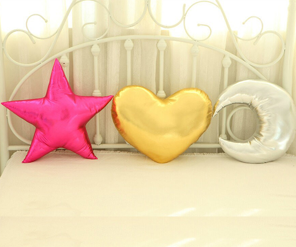 

Instagram Baby 45*35cm Love Heart Throw Pillow 45*45cm Gold Star Pillow Cushions Decorative Pillows for Kids Room Stuffed Toys Nursery Decor, Fuchsia heart