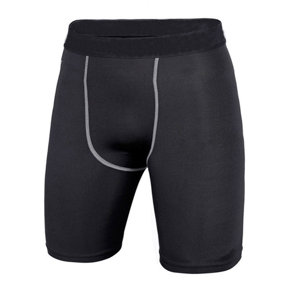 

Wholesale-Quick Dry Men Base Layer Cycle Tight Skin Compression Solid Shorts, Black