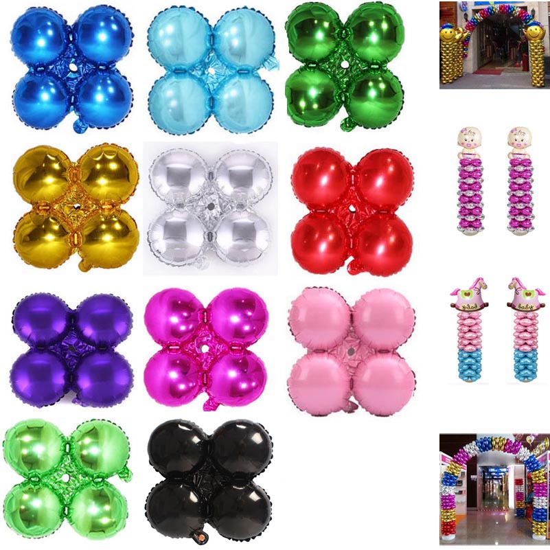 

Leaf petal balloons Event party decortions column arch balloon flower clover shape 18inch aluminum foil balon free shipping, Silver