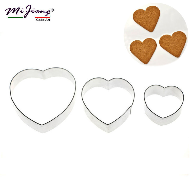 

Mijiang Stainless Steel Heart Shaped Cookie Cutter Set Biscuit Fondant Mould Slicer DIY Cake Decorating Tools Kitchen Accessories A302